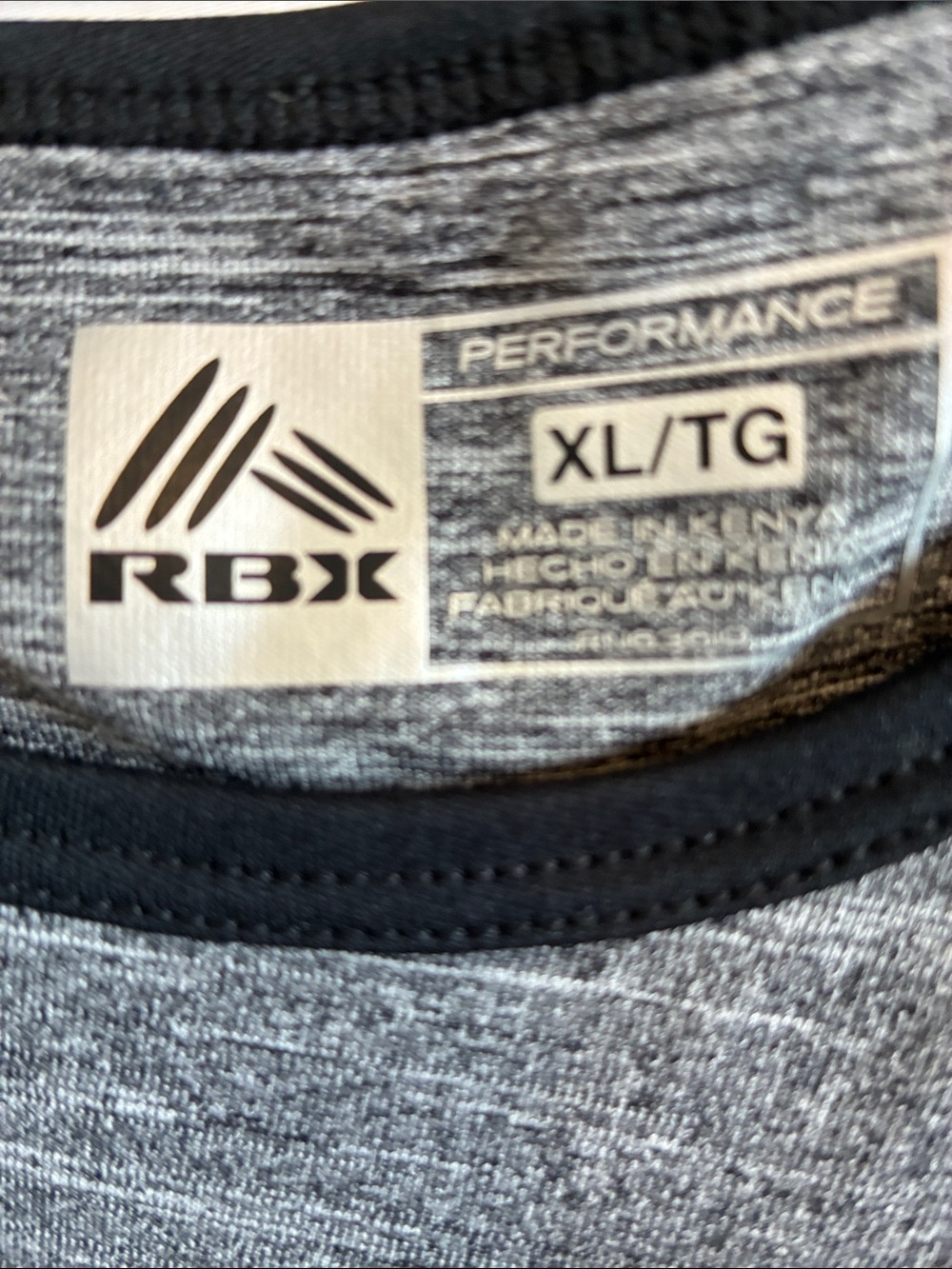 RBX Heather Gray Racerback Workout Tank w/Black Trim & Cutout Detail, sz XL, NWT - Picture 4 of 11
